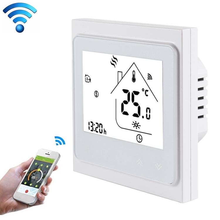 BHT-002GBLW 16A Load Electronic Heating Type LCD Digital Heating Room Thermostat with Sensor & Time Display, WiFi Control