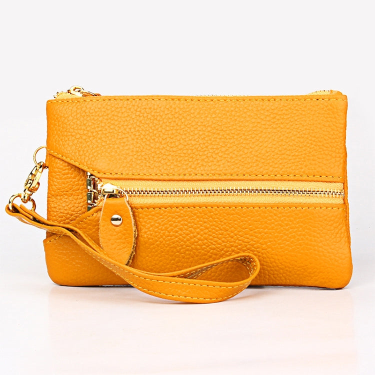 2001 Horizontal Square Litchi Texture Wallet Clutch Bag for Ladies, with Detachable Hand Strap & 6 Key Rings