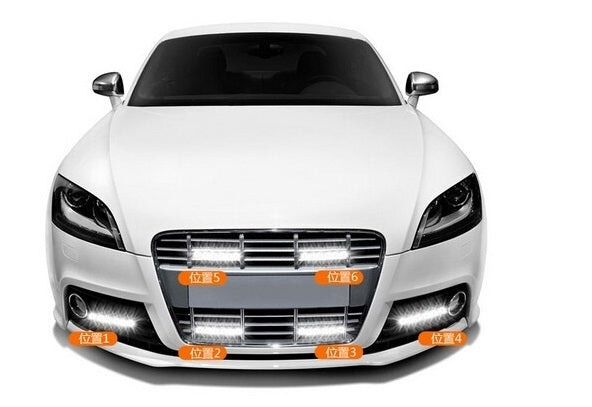 2 PCS LD-006 5730-6SMD 12W 1200LM 7000K White Light Daytime Running Light.DC 12V