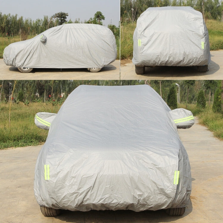 Oxford Cloth Anti-Dust Waterproof Sunproof Flame Retardant Breathable Indoor Outdoor Full Car Cover Sun UV Snow Dust Resistant Protection SUV Car Cover with Warning Strips, Fits Cars up to 5.1m(199 inch) in Length