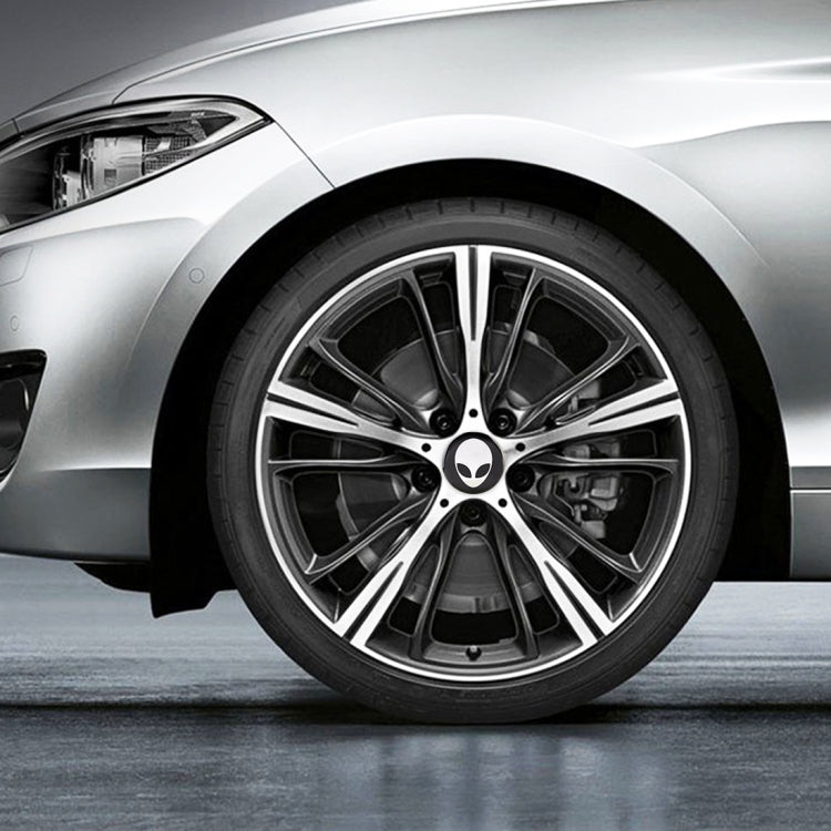4 PCS Car-Styling Alien Pattern Metal Wheel Hub Decorative Sticker, Diameter: 5.8cm