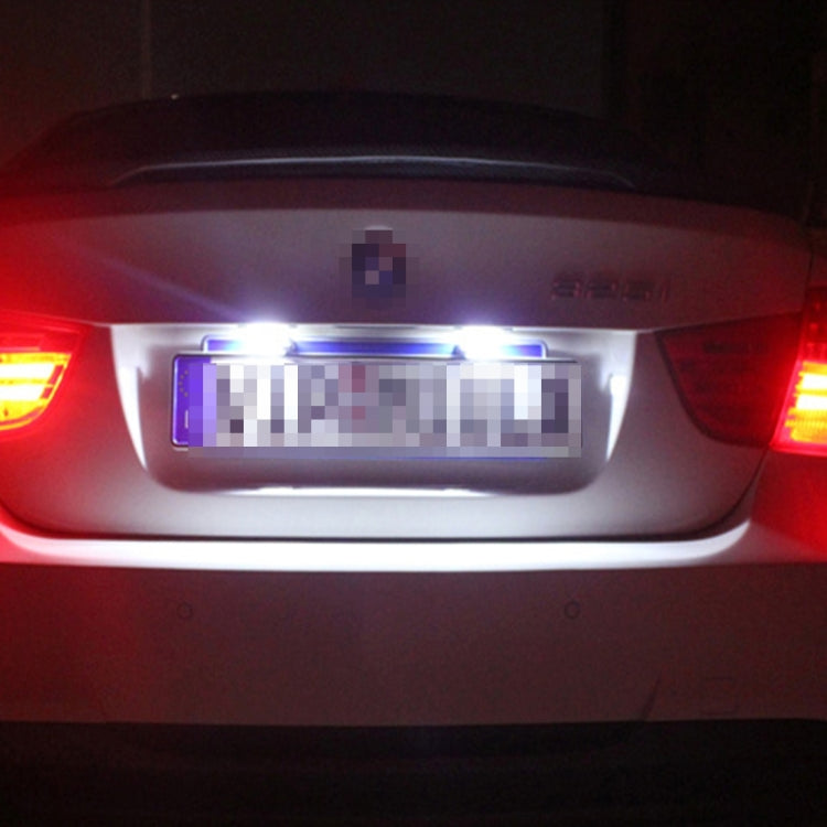 2 PCS License Plate Light with 18 SMD-3528 Lamps for Ford,2W 120LM,6000K, DC12V(White Light)