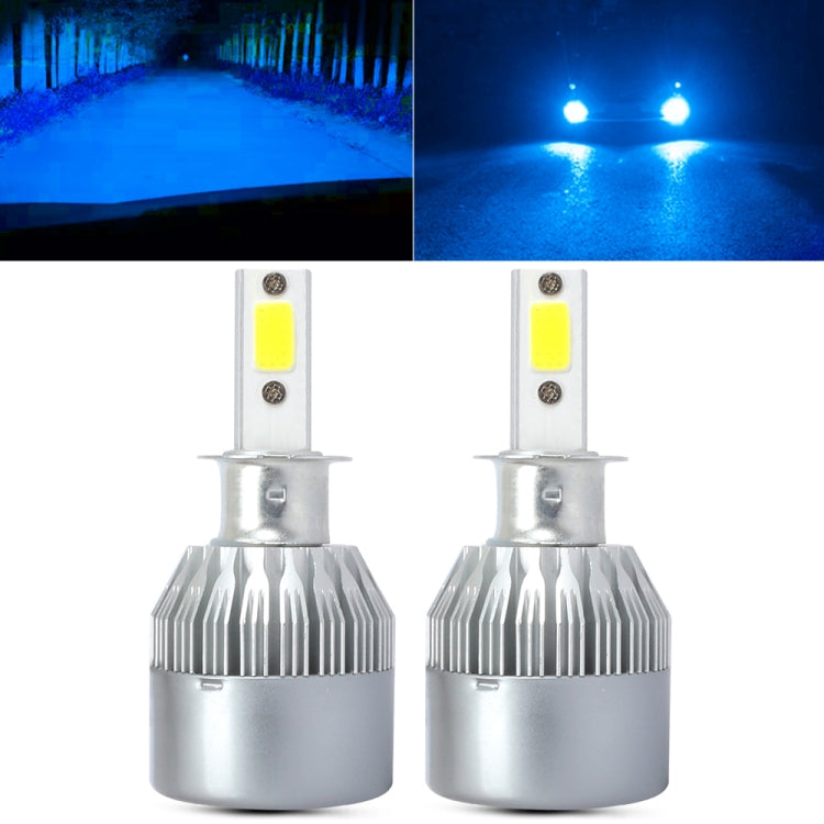 2 PCS H3 18W 1800 LM 6000K IP68 Canbus Constant Current Car LED Headlight with 2 COB Lamps, DC 9-36V