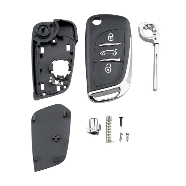 For PEUGEOT Car Keys Replacement 3 Buttons Car Key Case with Grooved and Holder