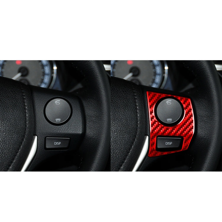 2 PCS / Set Carbon Fiber Car Steering Wheel Button Frame Decorative Sticker for Toyota Corolla 2014-2018,Left and Right Drive Universal