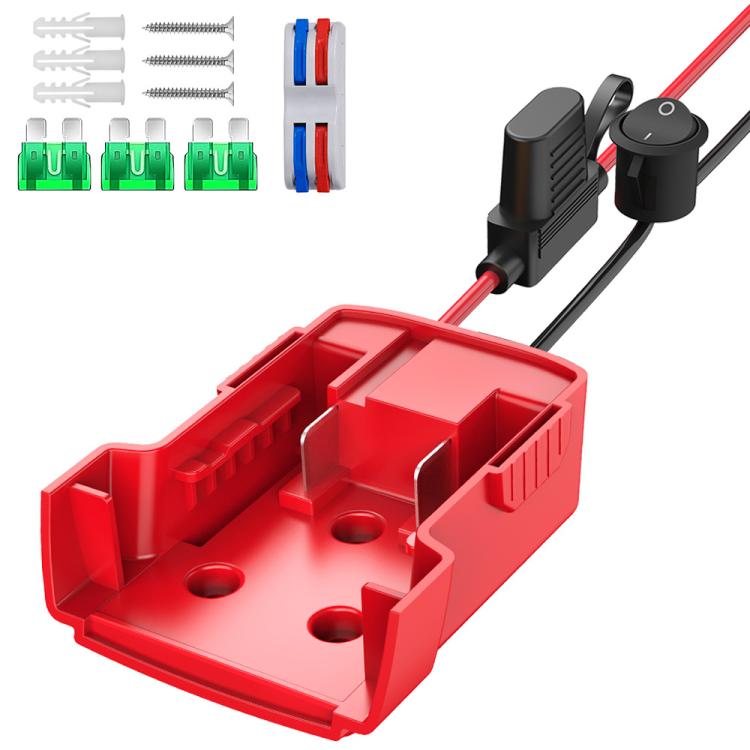 For Milwaukee 18V Lithium Battery DIY With Cable Adapter External Power Adapter Connector