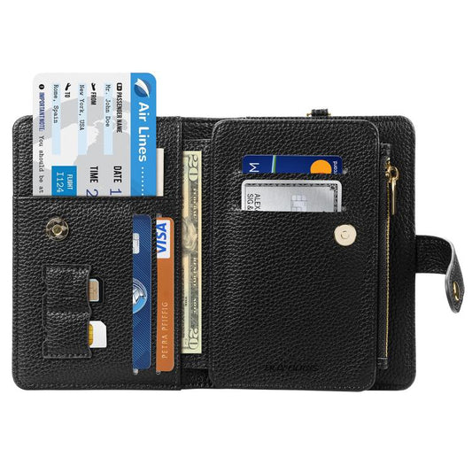 DUX DUCIS PU Leather RFID Multi-card Wallet with Lanyard