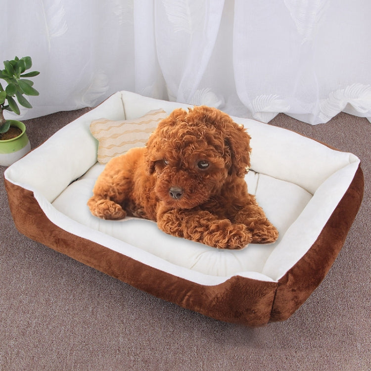 Dog Bone Pattern Big Soft Warm Kennel Pet Dog Cat Mat Blanket, Size: XL, 90×70×15cm