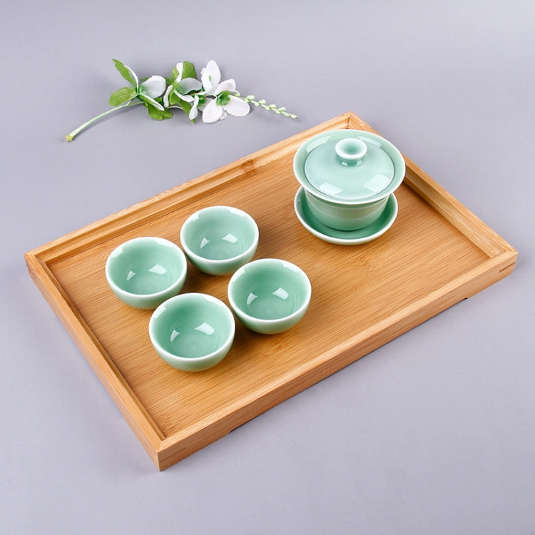 Bamboo Right Angle Tea Tray Tea Table, Size: 37x26cm