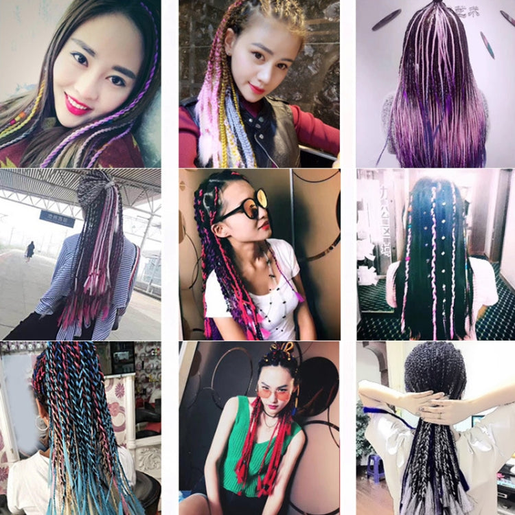 Fashion Color Gradient Individual Braid Wigs Chemical Fiber Big Braids, Length: 60cm(04 Black+Red)
