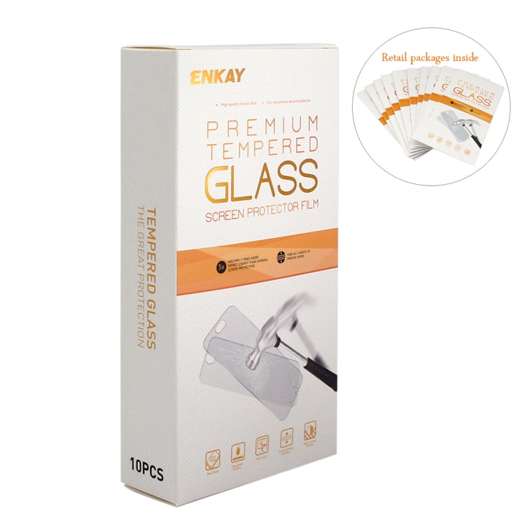 For iPhone X 10pcs ENKAY 0.26mm 9H Hardness 2.5D Curved Tempered Glass Screen Film