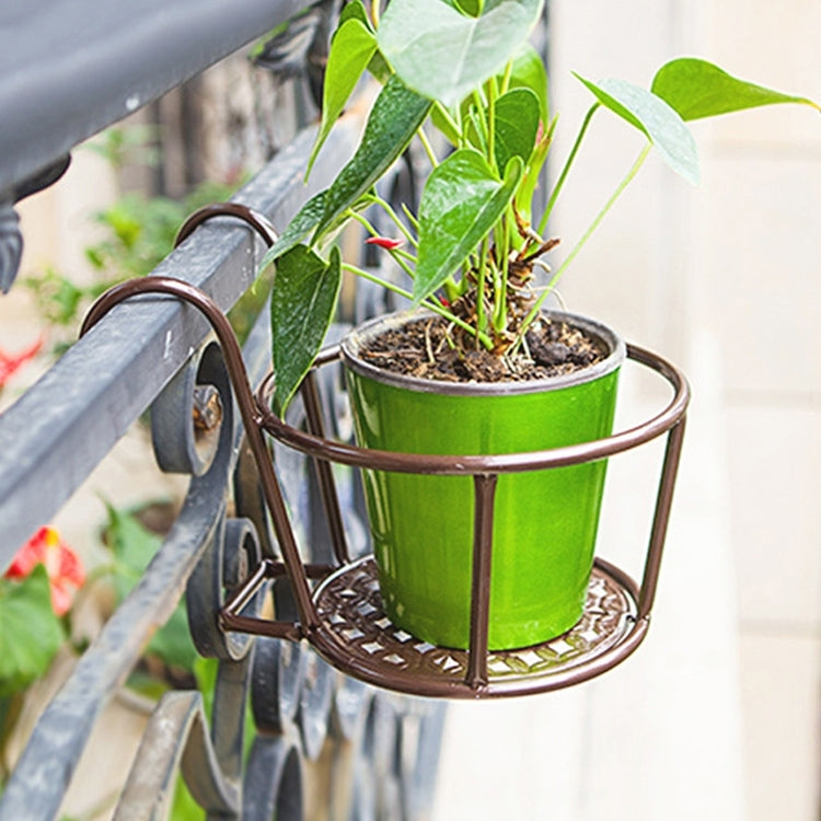Iron Metal Railing Potted Plant Shelves Hanging Flowerpot Rack