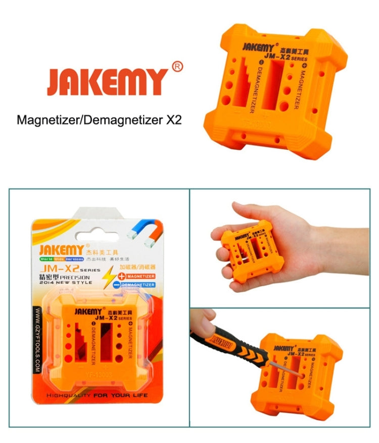 JAKEMY JM-X2 Magnetizer/Demagnetizer with Screwdriver Holes, Size: Medium