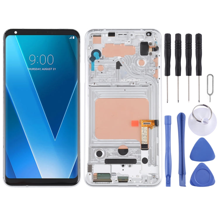 LCD Screen and Digitizer Full Assembly with Frame for LG V30, For LG V30
