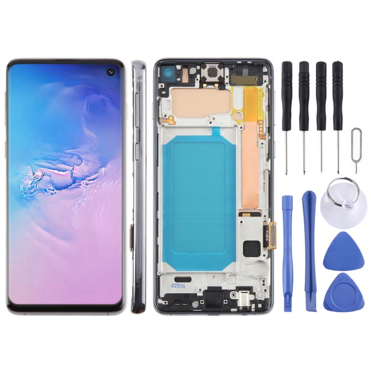 For Samsung Galaxy S10 4G SM-G973F 6.05 inch TFT LCD Screen Digitizer Full Assembly with Frame, Not Supporting Fingerprint Identification