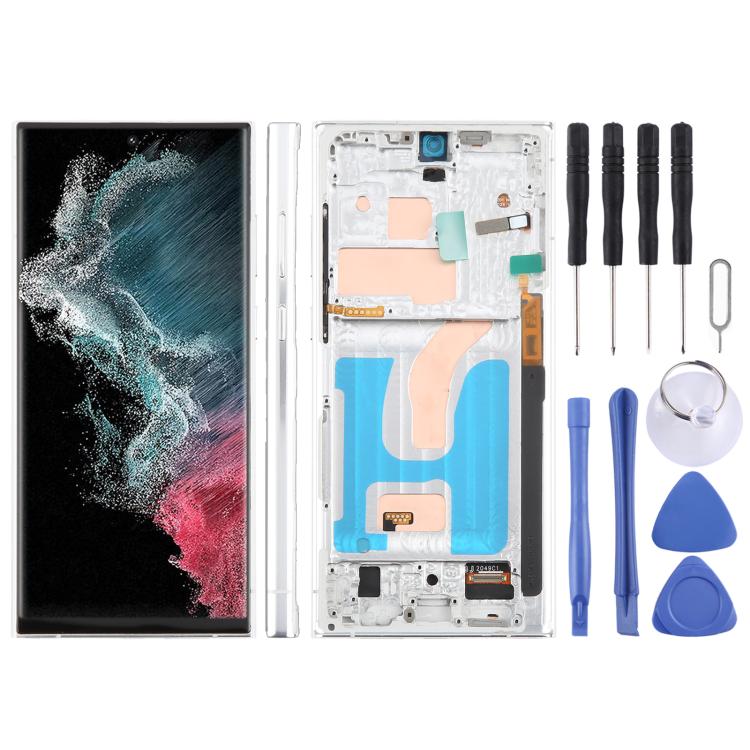 For Samsung Galaxy S22 Ultra SM-S908B 6.72 inch TFT LCD Screen Digitizer Full Assembly with Frame, Not Supporting Fingerprint Identification