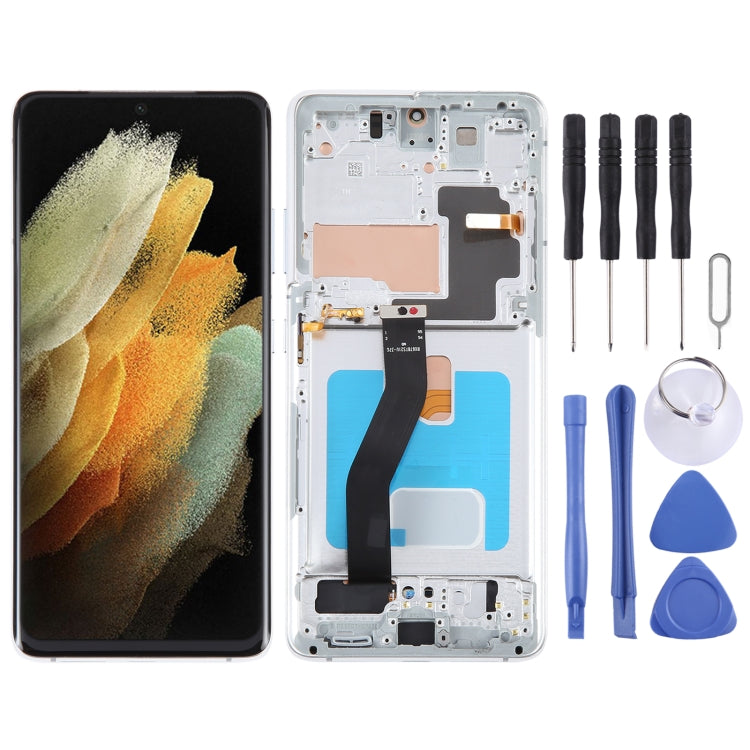 OLED LCD Screen For Samsung Galaxy S21 Ultra 5G SM-G998B Digitizer Full Assembly with Frame
