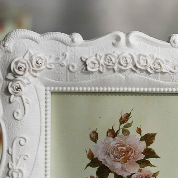 Home Decoration Pastoral Style Rose Carved Picture Frame Decoration