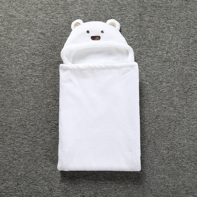 Cute Animal Cartoon Babies Blanket Kids Hooded Bathrobe Toddler Baby Bath Towel