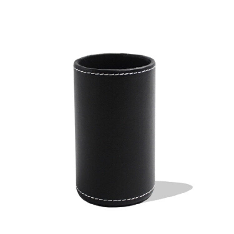 Faux Leather Leather Penholder Desk Supplies Organizer