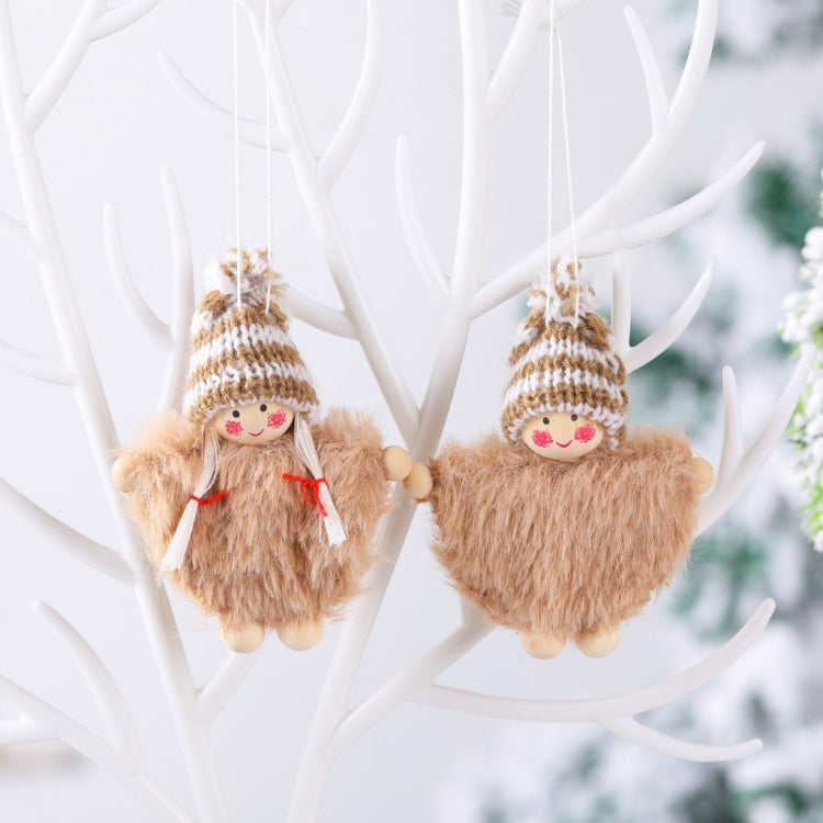 Creative Wooden Boy And Girl Cloak Set Doll Christmas Tree Pendant