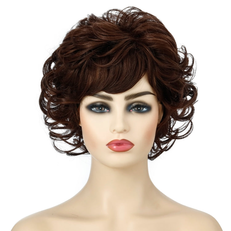 Ladies Fluffy Short Curved Head Set Chemical Fiber Wig