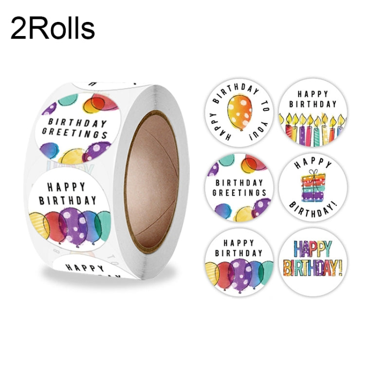 2 Rolls Birthday Sticker Gift Decoration Sealing Sticker