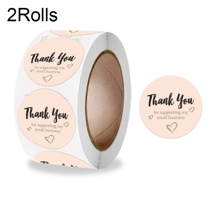 2 Rolls Love Thank You Sticker Gift Decoration Label