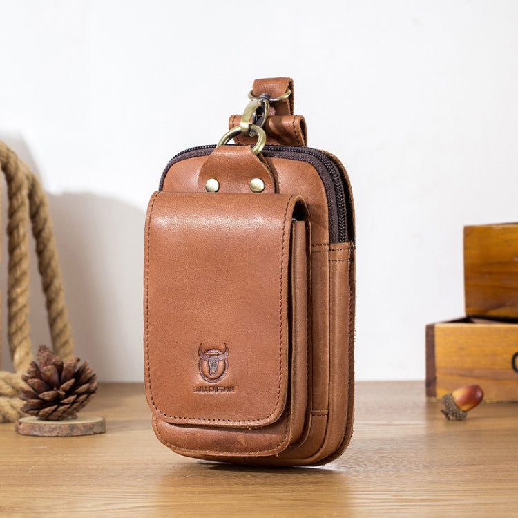 BULL CAPTAIN 028 Multi-Function Cattle Leather Waist Bag Magnetic Buckle Mobile Phone Belt Bag