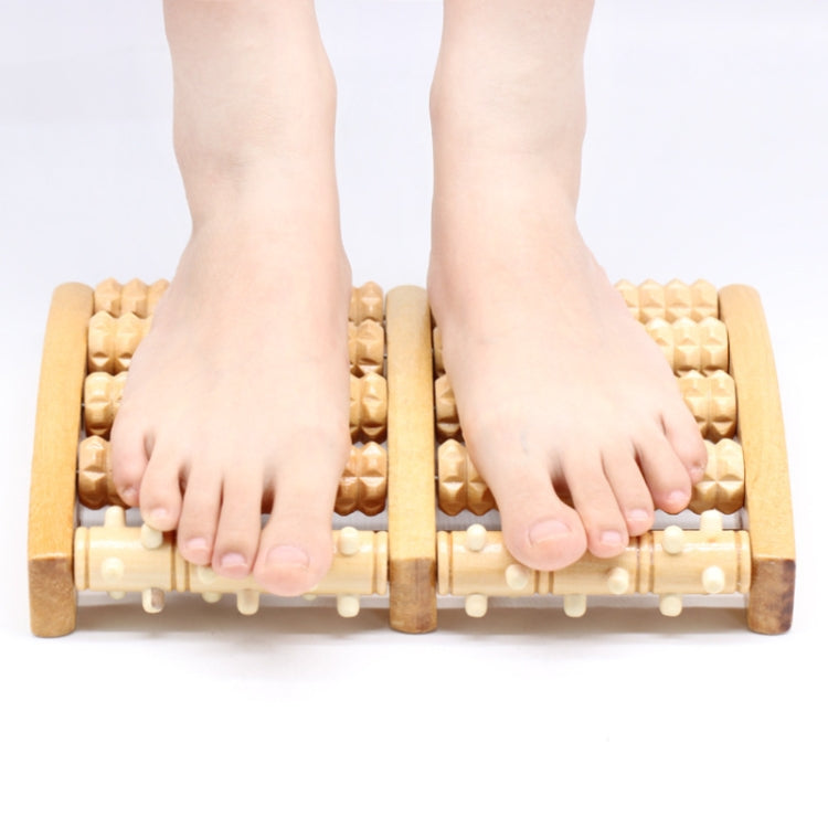 Wooden Roller Massager Small Nails Five-Row Foot Massager