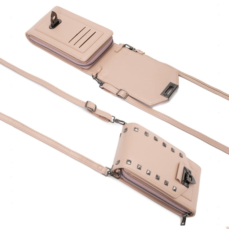 F835 Rivet Diamond Mobile Phone Bag Ladies Shoulder Diagonal Bag