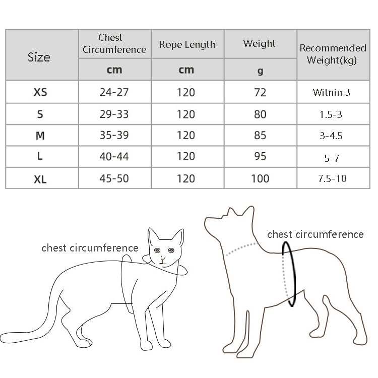 BL-844 Pet Chest Straps Reflective Breathable Dog Rope, Size: