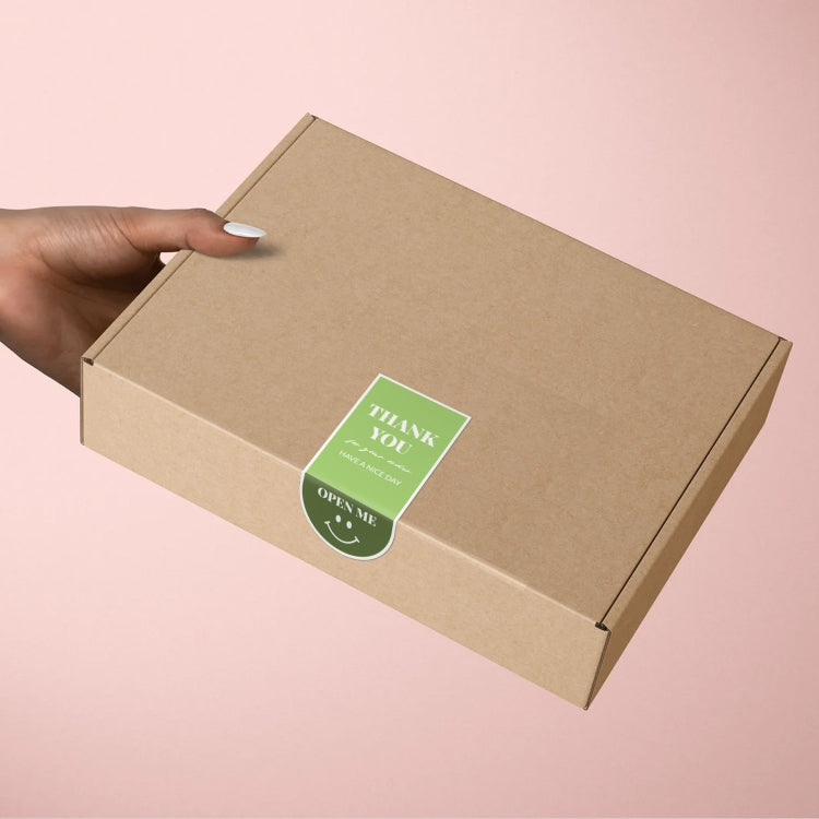 5 Bags 10 Sheets/Bag Cute Emoticon Rectangle Sticker Gift Box Sealing Sticker