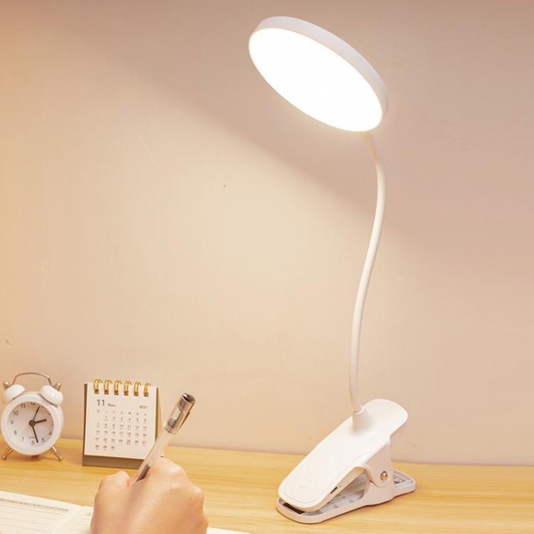 Three-color Temperature Infinite Dimming LED Clip Eye Protection Bedside Lamp