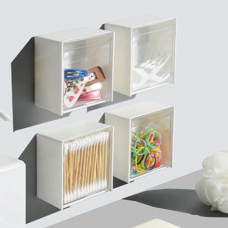 Wall-Mounted Flip Storage Box Paste Small Object Storage Box, White