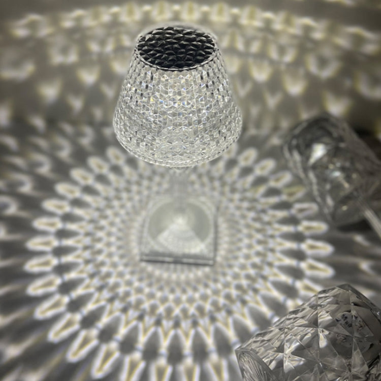 Bedside Crystal Table Lamp LED Wine Glass Night Light, Specification:, 3 Color Model USB, Remote Control RGB16 Colors, 3 Color Plug-in Model