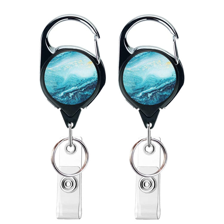 2pcs 65cm Retractable Pull Badge Reel Vintage Compass Map Name Tag Card Badge Holder