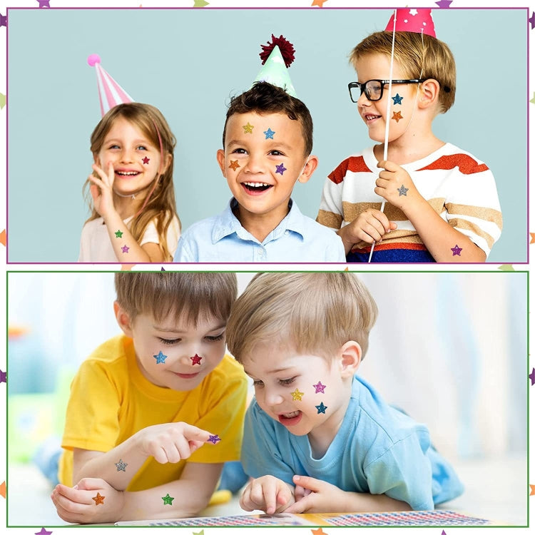 1500pcs / Pack Colorful Glitter Five-pointed Star Stickers Stationery Stickers