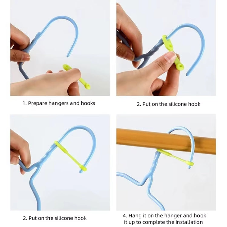 100pcs Clothes Drying Rack Windproof Hook Anti-slip Fixed Hook Buckle Silicone Strip