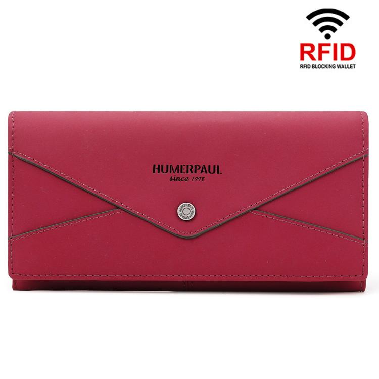 HUMERPAUL BP998 Women Leather Long Wallet RFID Multi-Card Holder Clutch Bag