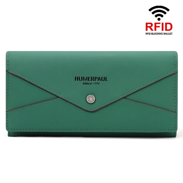 HUMERPAUL BP998 Women Leather Long Wallet RFID Multi-Card Holder Clutch Bag