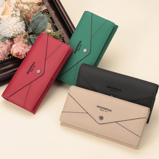 HUMERPAUL BP998 Women Leather Long Wallet RFID Multi-Card Holder Clutch Bag