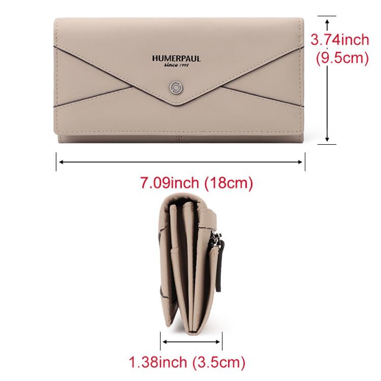 HUMERPAUL BP998 Women Leather Long Wallet RFID Multi-Card Holder Clutch Bag