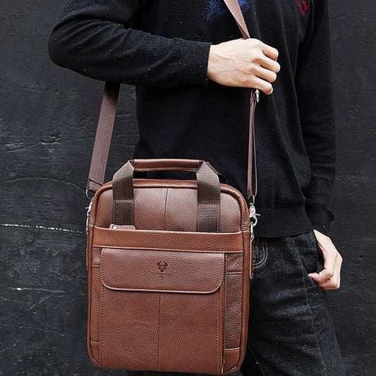 HUMERPAUL HUMH544 Business Commuter Leather Men Shoulder Bag