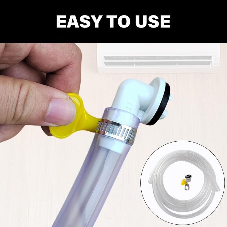 15mm Air Conditioner Drip Nozzle Kit Universal 3m Drain Hose with Elbow Adapter & Clamp for 15mm Outdoor Unit Drain Ports