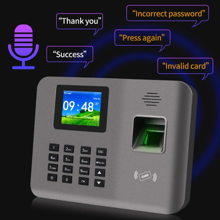 Realand AL325 Fingerprint Time Attendance with 2.4 inch Color Screen & ID Card Function & WiFi