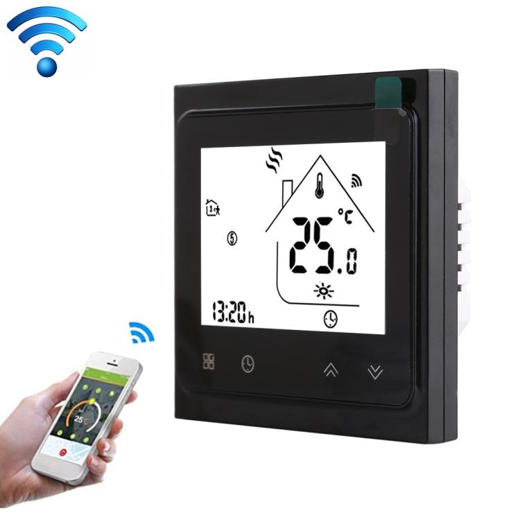 BHT-002GBLW 16A Load Electronic Heating Type LCD Digital Heating Room Thermostat with Sensor & Time Display, WiFi Control