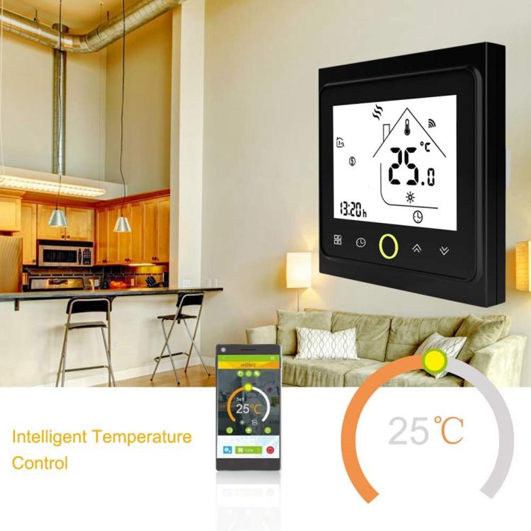 BHT-002GBLW 16A Load Electronic Heating Type LCD Digital Heating Room Thermostat with Sensor & Time Display, WiFi Control