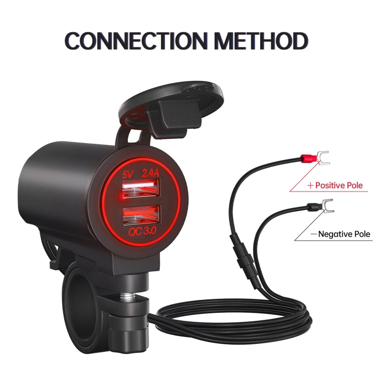 ZH-723F5 Car / Motorcycle QC3.0 Cell Phone Fast Charging Dual USB Car Charger