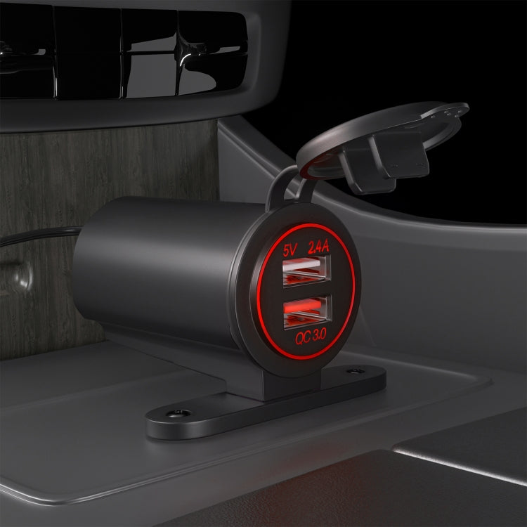 ZH-723F5 Car / Motorcycle QC3.0 Cell Phone Fast Charging Dual USB Car Charger